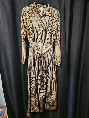 Live 4 Truth Leopard Print Maxi Dress in Tan, Brown & Black M